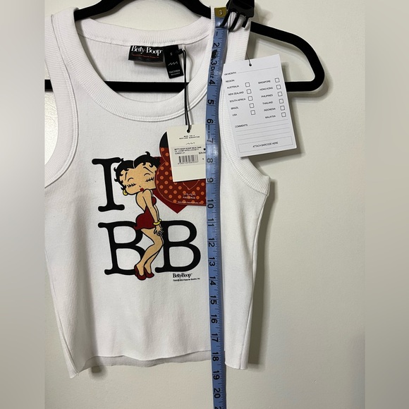 BETTY BOOP WOMENS GRAPHIC CROPPED TANK TOP SIZE SMALL NWT - Picture 4 of 5